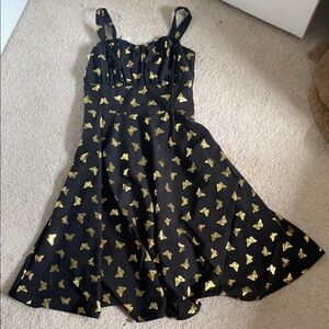 Black and Yellow Ruffled Tiered Sundress